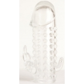 Гелевая прозрачная насадка с 2 отростками - 13 см. - Toyfa Basic - в Чебоксарах купить с доставкой