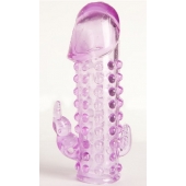 Закрытая фиолетовая насадка с 2 отростками - 13 см. - Toyfa Basic - в Чебоксарах купить с доставкой