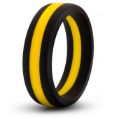 Черно-желтое силиконовое эрекционное кольцо Silicone Go Pro Cock Ring - Blush Novelties - в Чебоксарах купить с доставкой