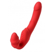Красный безремневой страпон с вибрацией - ToyFa - купить с доставкой в Чебоксарах