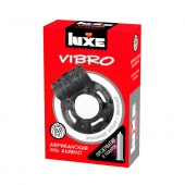 Чёрное эрекционное виброкольцо Luxe VIBRO  Африканский Эль Дьябло  + презерватив - Luxe - в Чебоксарах купить с доставкой