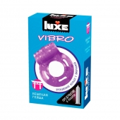 Фиолетовое эрекционное виброкольцо Luxe VIBRO  Бешеная гейша  + презерватив - Luxe - в Чебоксарах купить с доставкой
