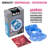 Голубое эрекционное виброкольцо Luxe VIBRO  Дьявол в доспехах  + презерватив - Luxe - в Чебоксарах купить с доставкой