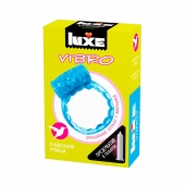 Голубое эрекционное виброкольцо Luxe VIBRO  Райская птица  + презерватив - Luxe - в Чебоксарах купить с доставкой