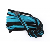 Черно-голубая замшевая плеть с ромбами на ручке - 58 см. - БДСМ Арсенал - купить с доставкой в Чебоксарах