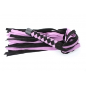 Черно-розовая плеть из замши - 58 см. - БДСМ Арсенал - купить с доставкой в Чебоксарах