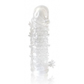 Закрытая прозрачная рельефная насадка Crystal sleeve - 13 см. - Erowoman-Eroman - в Чебоксарах купить с доставкой
