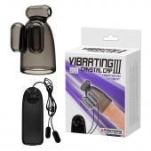 Дымчатая насадка-мастурбатор с вибрацией Vibrating Crystal Cap III - Baile - в Чебоксарах купить с доставкой