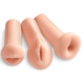 Комплект из 3 мастурбаторов All 3 Holes: вагина, анус, ротик - Pipedream - в Чебоксарах купить с доставкой