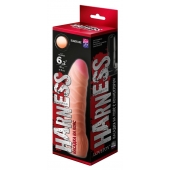 Телесная изогнутая насадка на Harness с коннектором BLACK LINE - 17 см. - LOVETOY (А-Полимер) - купить с доставкой в Чебоксарах