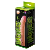 Телесная изогнутая насадка на Harness с коннектором GREEN LINE - 18 см. - LOVETOY (А-Полимер) - купить с доставкой в Чебоксарах