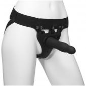 Черный полый вибрострапон Body Extensions BE Aroused - 17,78 см. - Doc Johnson - купить с доставкой в Чебоксарах