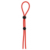 Красное лассо на пенис с двумя бусинами STRETCHY LASSO CAGE - Dream Toys - в Чебоксарах купить с доставкой