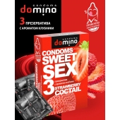 Презервативы для орального секса DOMINO Sweet Sex с ароматом клубничного коктейля  - 3 шт. - Domino - купить с доставкой в Чебоксарах