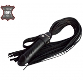 Черная плеть  Ковбой  с ручкой-фаллосом - 55 см. - Sitabella - купить с доставкой в Чебоксарах