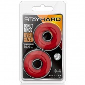 Набор из 2 красных эрекционных колец DONUT RINGS OVERSIZED - Blush Novelties - в Чебоксарах купить с доставкой