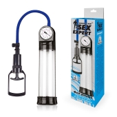 Прозрачная вакуумная помпа Sex Expert с манометром - Sex Expert - в Чебоксарах купить с доставкой