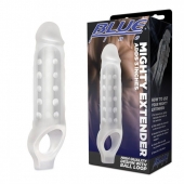 Прозрачная текстурированная насадка Mighty Extender - 13 см. - BlueLine - в Чебоксарах купить с доставкой