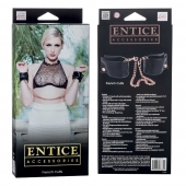 Черные мягкие наручники Entice French Cuffs с цепью - California Exotic Novelties - купить с доставкой в Чебоксарах