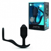 Черное эрекционное кольцо с анальным плагом Snug   Tug - b-Vibe - в Чебоксарах купить с доставкой