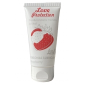 Лубрикант на водной основе с ароматом малины Love Protection Strawberry - 50 мл. - Lola Games - купить с доставкой в Чебоксарах