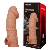 Телесная насадка на фаллос с фиксацией мошонки EXTREME SLEEVE - 15,6 см. - KOKOS - в Чебоксарах купить с доставкой