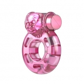 Розовое эрекционное кольцо с вибрацией Pink Bear - Baile - в Чебоксарах купить с доставкой
