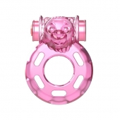Розовое эрекционное кольцо с вибрацией Pink Bear - Baile - в Чебоксарах купить с доставкой
