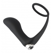 Черное эрекционное кольцо с анальной вибропробкой Vibrating Ring   Plug - Orion - в Чебоксарах купить с доставкой