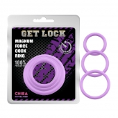 Набор из 3 сиреневых эрекционных колец Magnum Force Cock Ring - Chisa - в Чебоксарах купить с доставкой