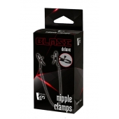 Черные зажимы на соски на цепочке BLAZE DELUXE NIPPLE CLAMPS - Dream Toys - купить с доставкой в Чебоксарах