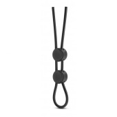 Черное двойное эрекционное лассо Silicone Double Loop Cock Ring - Blush Novelties - в Чебоксарах купить с доставкой