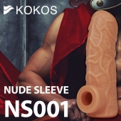 Телесная открытая насадка-реалистик с подхватом мошонки Nude Sleeve M - 12 см. - KOKOS - в Чебоксарах купить с доставкой