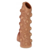 Телесная насадка с бугорками и открытой головкой Nude Sleeve L - 14 см. - KOKOS - в Чебоксарах купить с доставкой