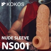 Телесная открытая насадка-реалистик с подхватом мошонки Nude Sleeve S - 10 см. - KOKOS - в Чебоксарах купить с доставкой