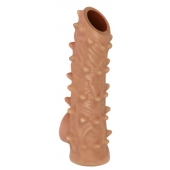 Телесная насадка с шипами и открытой головкой Nude Sleeve S - 10 см. - KOKOS - в Чебоксарах купить с доставкой