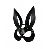 Черная кожаная маска зайки Miss Bunny - БДСМ Арсенал - купить с доставкой в Чебоксарах