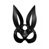 Черная кожаная маска зайки Miss Bunny - БДСМ Арсенал - купить с доставкой в Чебоксарах