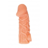 Телесная закрытая насадка с венками Cock Sleeve Size L - 17,6 см. - KOKOS - в Чебоксарах купить с доставкой