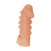 Телесная закрытая насадка с шишечками Cock Sleeve Size L - 17,6 см. - KOKOS - в Чебоксарах купить с доставкой
