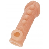Телесная закрытая насадка с шишечками Cock Sleeve Size L - 17,6 см. - KOKOS - в Чебоксарах купить с доставкой