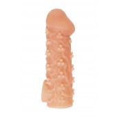 Телесная закрытая насадка с пучками шишечек Cock Sleeve Size S - 13,8 см. - KOKOS - в Чебоксарах купить с доставкой