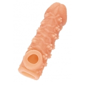 Телесная закрытая насадка с пучками шишечек Cock Sleeve Size M - 15,6 см. - KOKOS - в Чебоксарах купить с доставкой