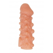 Телесная закрытая насадка с шариками Cock Sleeve Size S - 13,8 см. - KOKOS - в Чебоксарах купить с доставкой