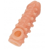 Телесная закрытая насадка с шариками Cock Sleeve Size S - 13,8 см. - KOKOS - в Чебоксарах купить с доставкой