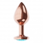 Пробка цвета розового золота с малиновым кристаллом Diamond Topaz Shine L - 8,3 см. - Lola Games - купить с доставкой в Чебоксарах