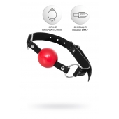 Красный кляп-шар на черных ремешках Anonymo - ToyFa - купить с доставкой в Чебоксарах Красный кляп-шар на черных ремешках Anonymo - ToyFa - купить с доставкой в Чебоксарах