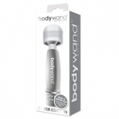 Серебристый жезловый мини-вибратор с кристаллами Mini Massager Silver Edition - Bodywand