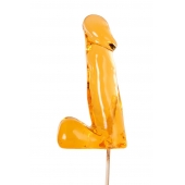 Оранжевый леденец в форме пениса со вкусом аморетто - Sosuчki - купить с доставкой в Чебоксарах