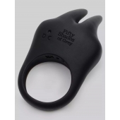 Черное эрекционное виброкольцо Sensation Rechargeable Vibrating Rabbit Love Ring - Fifty Shades of Grey - в Чебоксарах купить с доставкой